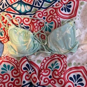 Hollister Light Green Swirl Bikini Top